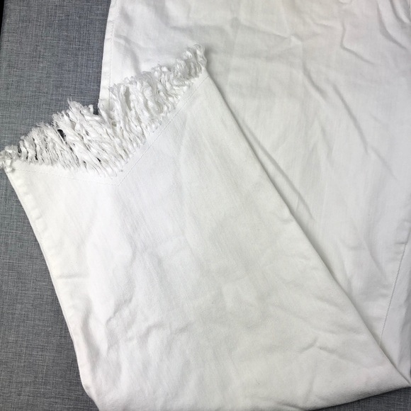 INC White Fringed Cropped Jeans Plus Size - Picture 3 of 6